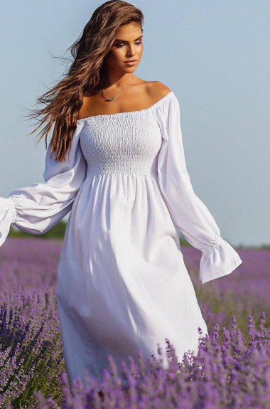 Нежное льняное платье FL-1581A580