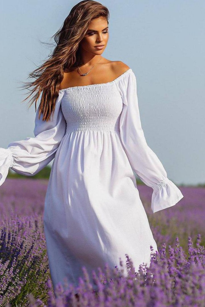 Нежное льняное платье FL-1581A580