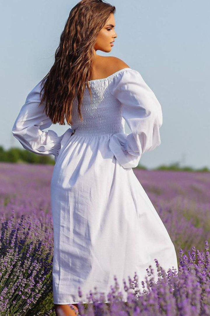 Нежное льняное платье FL-1581A580