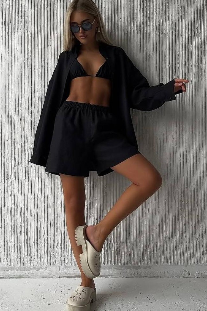 Льняний костюм з шортами FL-2140A600 