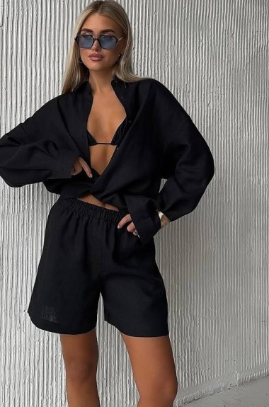 Льняний костюм з шортами FL-2140A600 