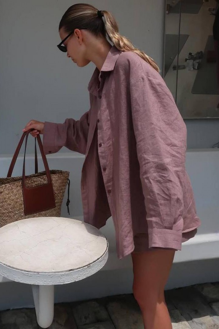 Льняний костюм з шортами FL-2140A600 