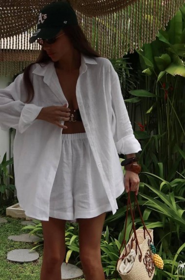 Льняний костюм з шортами FL-2140A600 