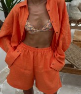 Льняний костюм з шортами FL-2140A600 