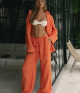 Льняной  брючный костюм  FL-2141A650