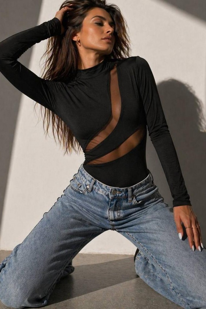 Боди со вставками  JK-2024A299