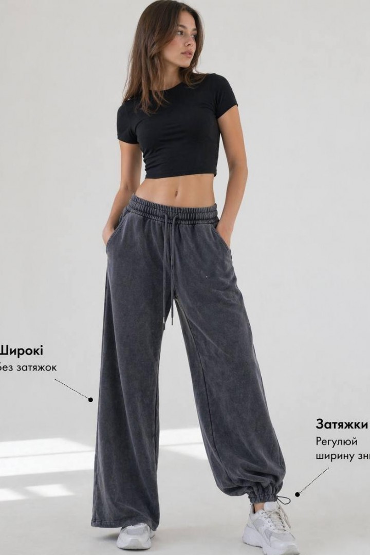 Широкие спортивные  варенки  JK-2023A449