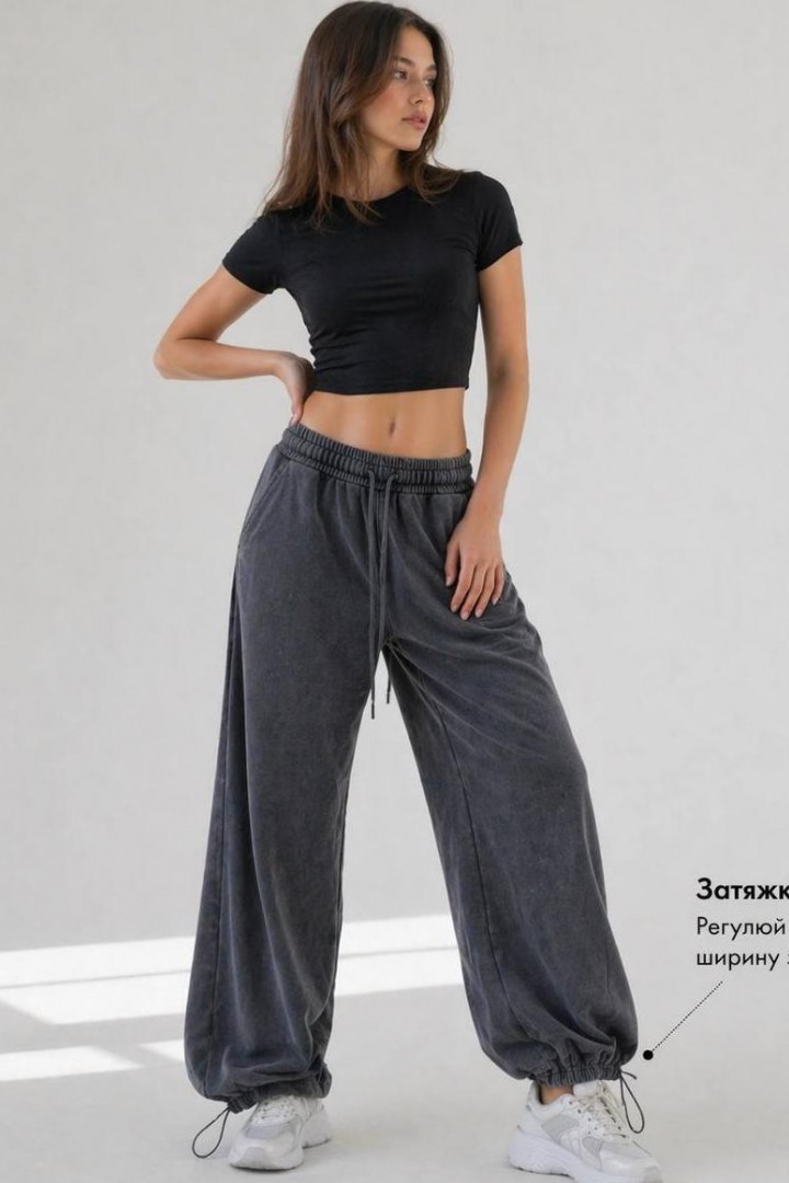 Широкие спортивные  варенки  JK-2023A449