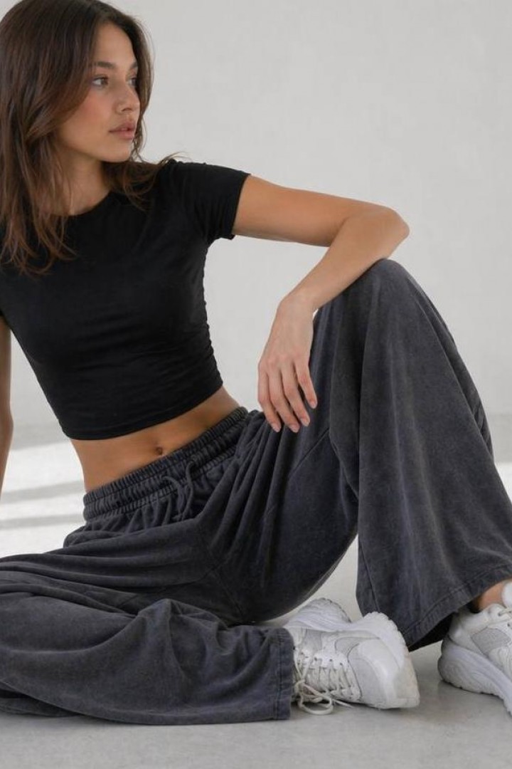 Широкие спортивные  варенки  JK-2023A449