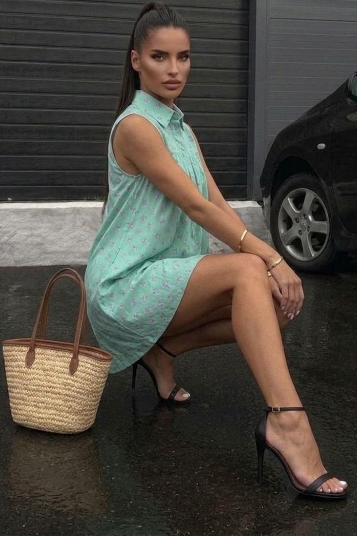 Мятное платье  MB-1069A350