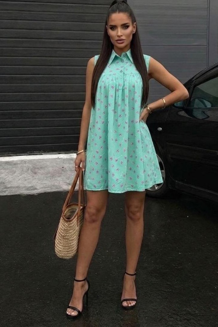 Мятное платье  MB-1069A350