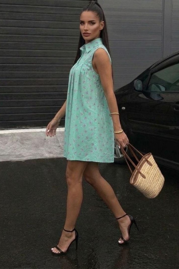 Мятное платье  MB-1069A350