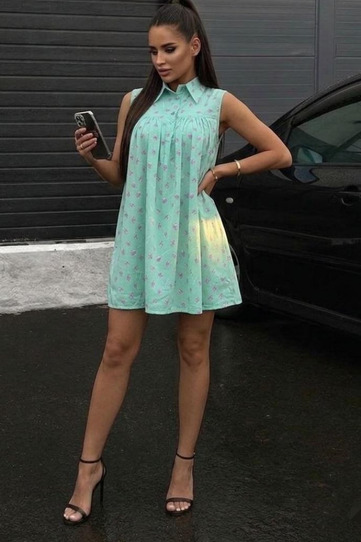 Мятное платье  MB-1069A350