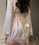 Шёлковое платье на шнуровке  SPL-7106A490