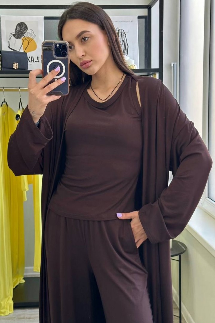 Костюм тройка кардиган, брюки и майка LOU-1526A880