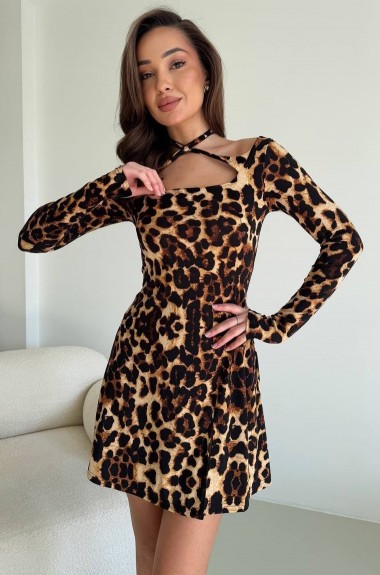 Женское леопардовое платье INNA-565A440