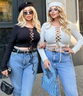 Топ со шнуровкой спереди  INS-336A500