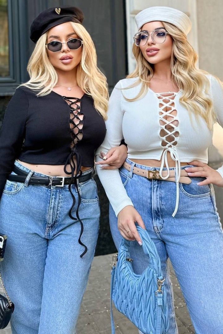 Топ со шнуровкой спереди  INS-336A500