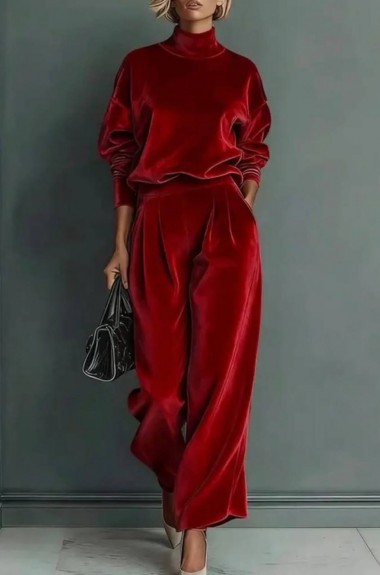 Велюровый брючный костюм EST-5916A690