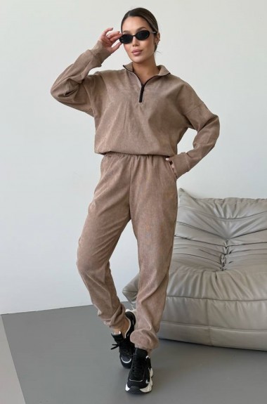 Вельветовый спортивный костюм женский IMMA-286A495 Вельветовый спортивный костюм женский IMMA-286A495