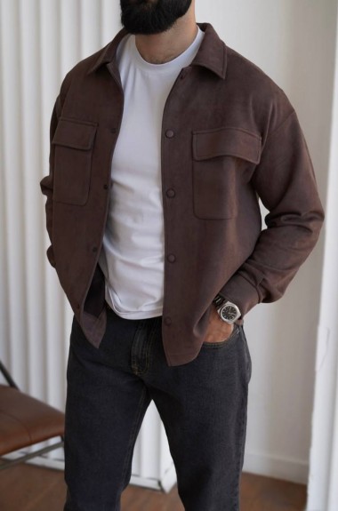 Замшева чоловіча сорочка KUT-1758A570