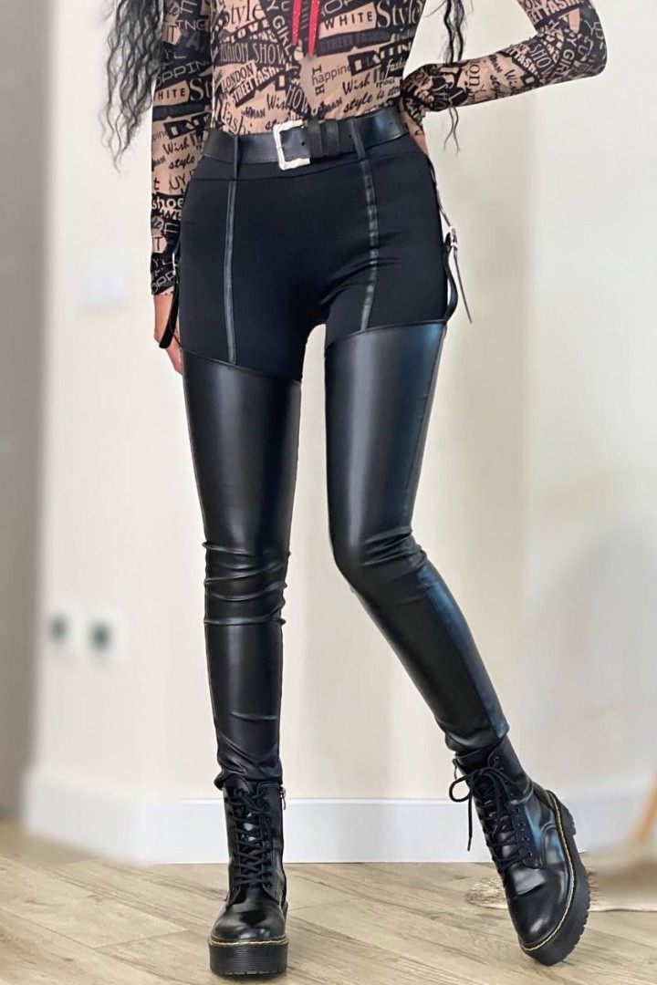 Кожаные леггинсы  POK-517A420