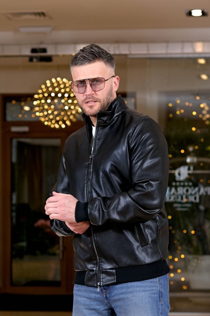 Куртка мужская кожаная демисезонная  POK-004A800