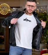 Куртка мужская кожаная демисезонная  POK-004A800