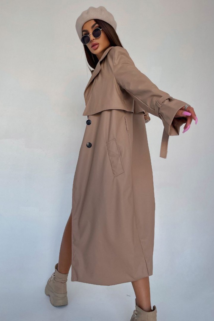 Кожаный плащ женский  POK-558A820