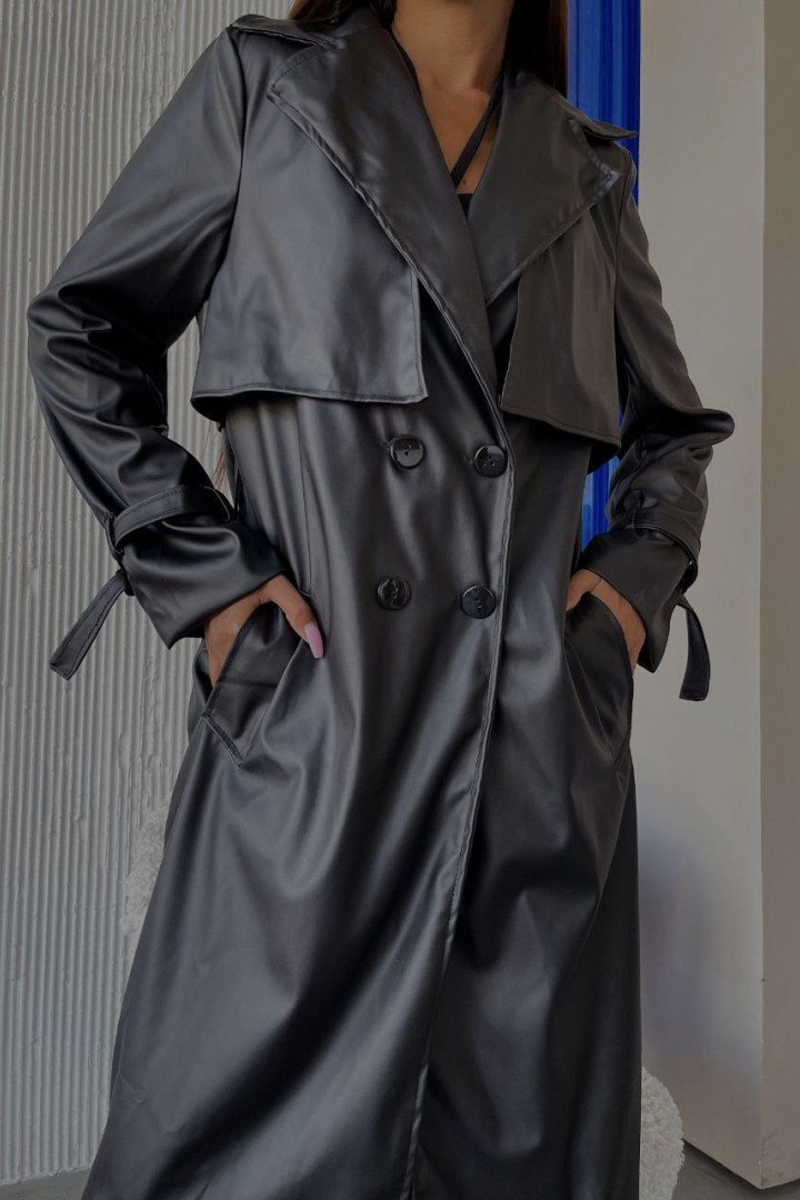 Кожаный плащ женский  POK-558A820