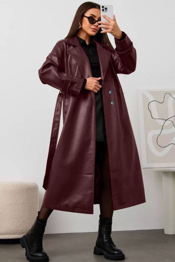 Кожаный тренч женский POK-648A850
