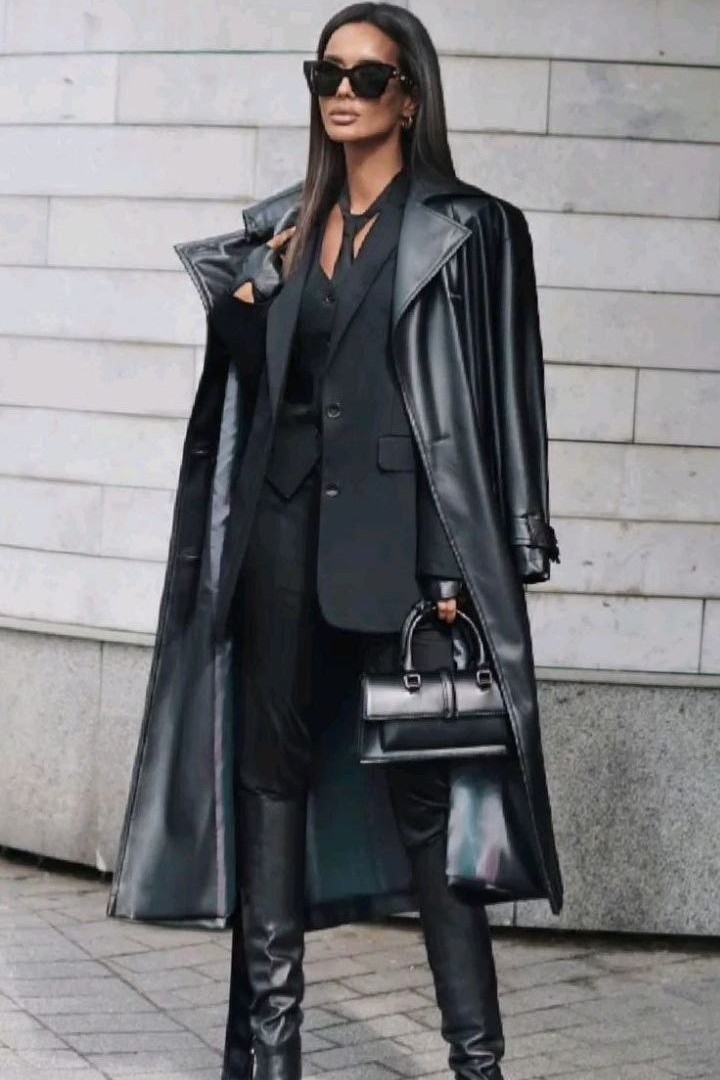 Кожаный тренч женский POK-648A850