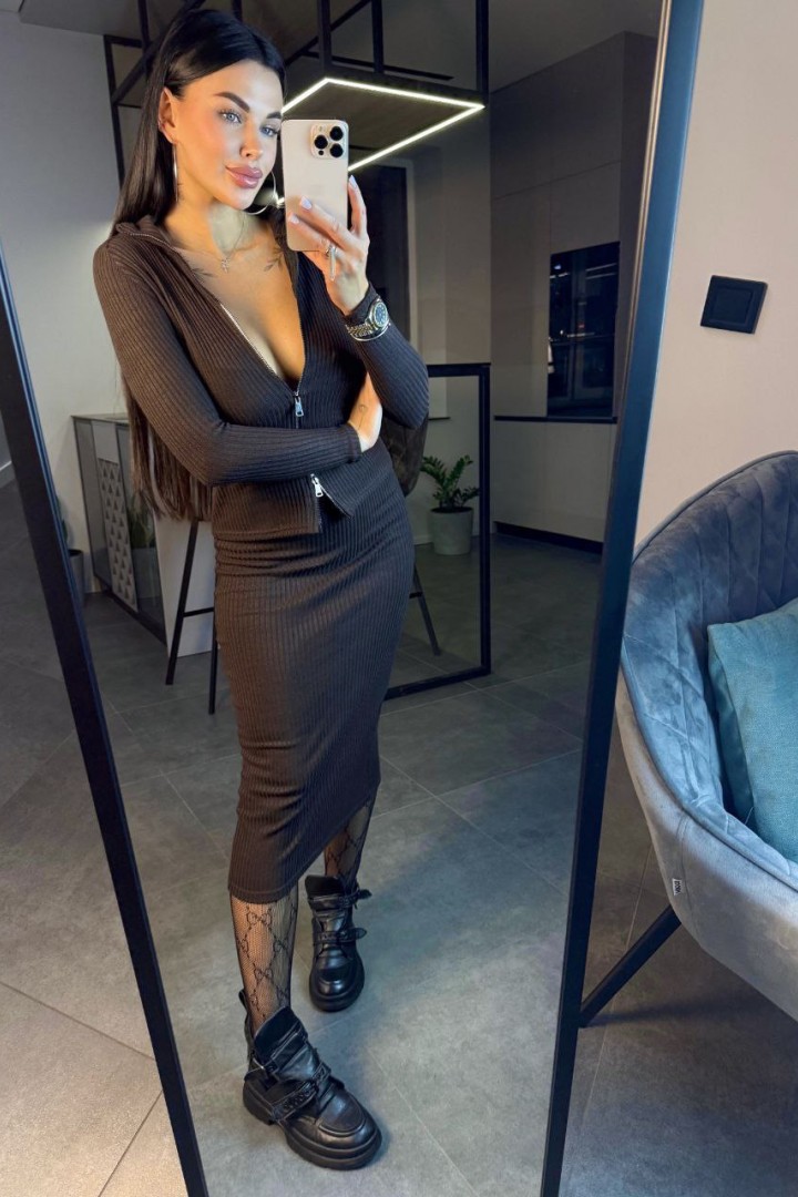 Ангоровый костюм с юбкой POK-664A550