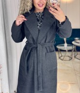 Пальто женское с поясом POK-660A930