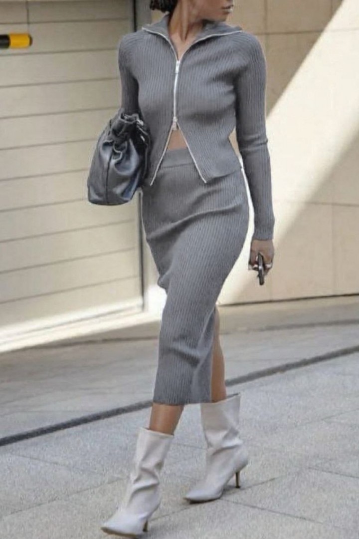 Ангоровый костюм с юбкой POK-664A550