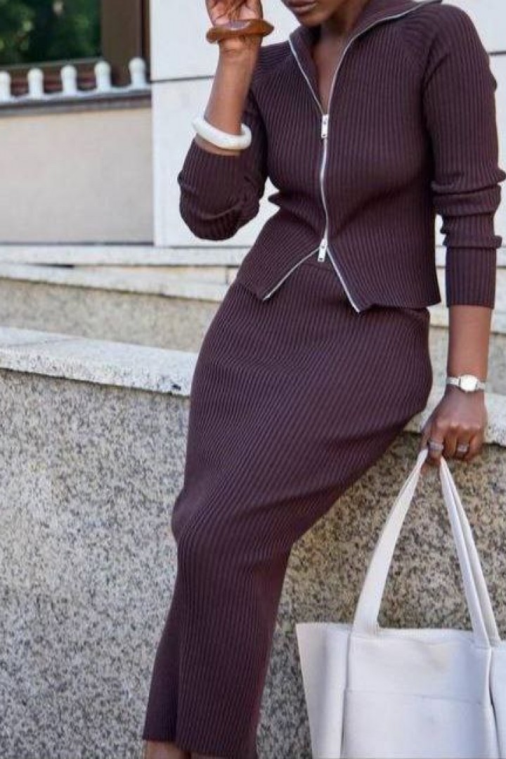 Ангоровый костюм с юбкой POK-664A550