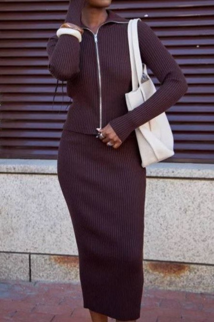 Ангоровый костюм с юбкой POK-664A550