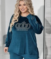 Велюровий костюм зі стразами VOJ-336A750