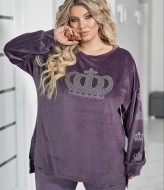 Велюровий костюм зі стразами VOJ-336A750