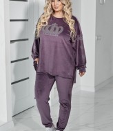 Велюровий костюм зі стразами VOJ-336A750