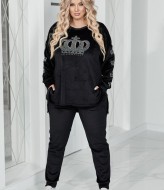 Велюровий костюм зі стразами VOJ-336A750