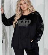 Велюровий костюм зі стразами VOJ-336A750