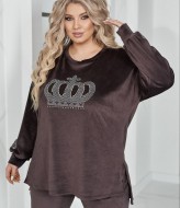 Велюровий костюм зі стразами VOJ-336A750