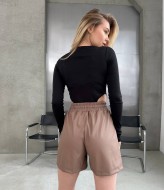 Шкіряні шорти на резинці AXY-031A300