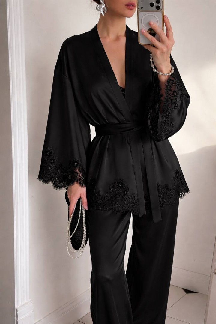 Шелковый брючный костюм EST-6006A1100