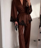 Шелковый брючный костюм EST-6006A1100