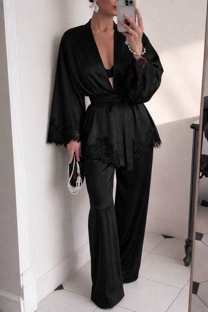 Шелковый брючный костюм EST-6006A1100