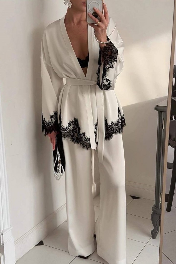 Шелковый брючный костюм EST-6006A1100