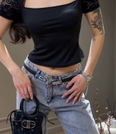 Витончений топ з мереживом INNA-590A350