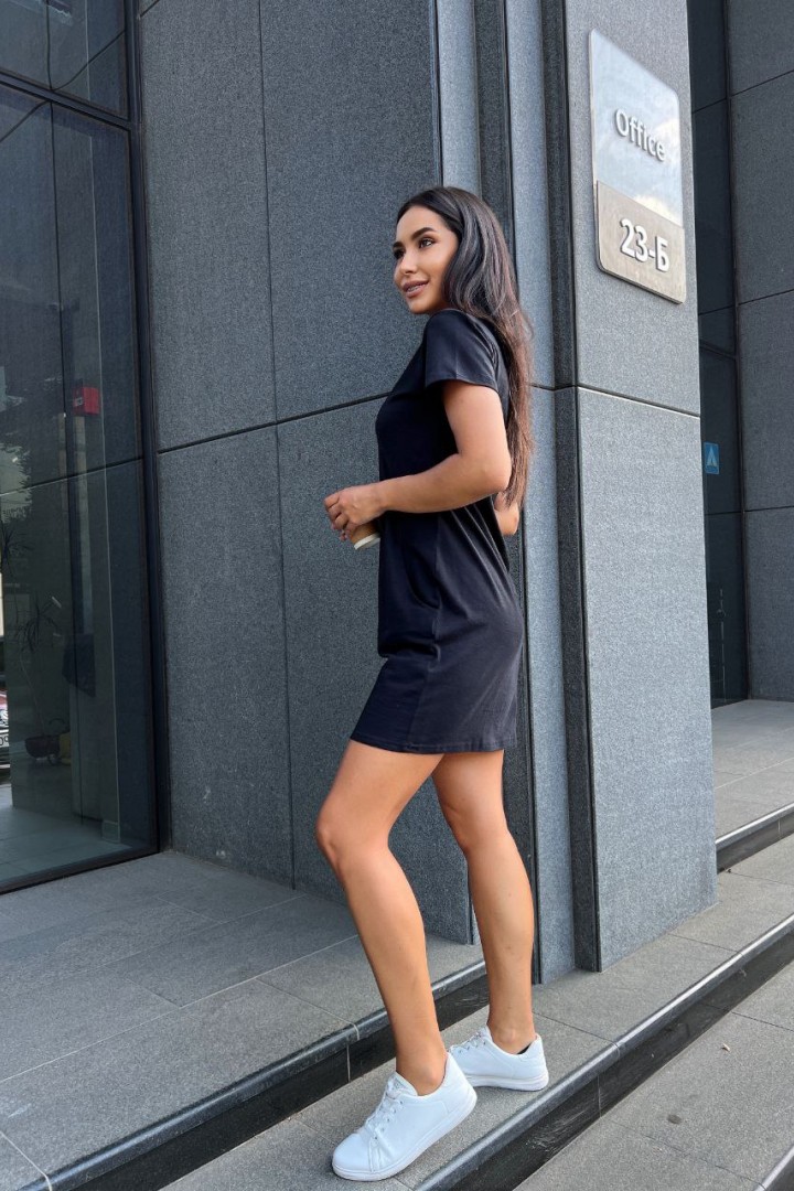 Трикотажное платье с карманами IND-3005A450